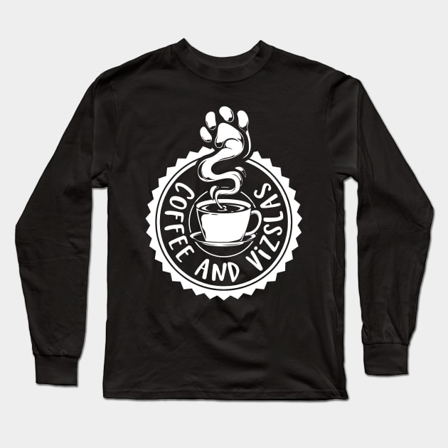 Coffee and Vizslas - Vizsla Long Sleeve T-Shirt by Modern Medieval Design